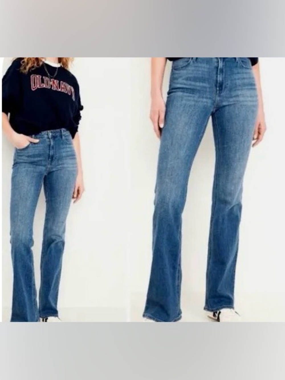 Old Navy High Rise Flare Jeans Women Size 12 Blue Denim Secret Slim Pockets Y2K